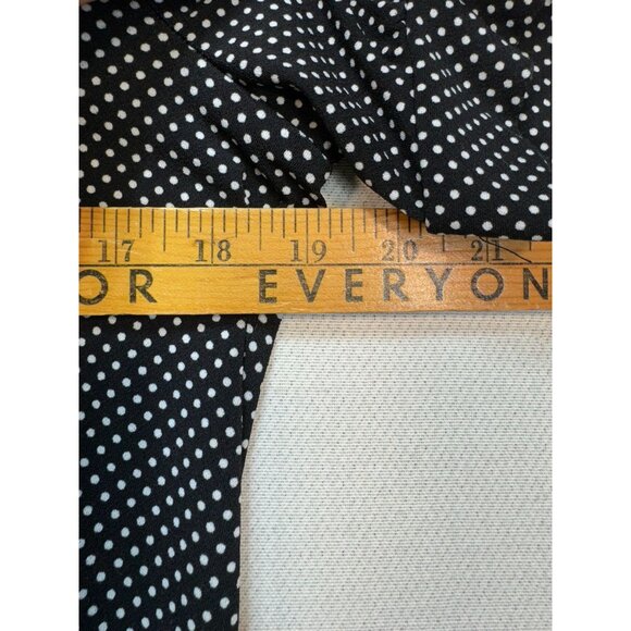 Adrianna Papell Womens Polka Dot Short Sleeve Blouse S Black & White Ruffle Shou - Picture 6 of 9